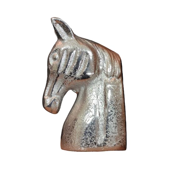 6" Silver & Natural Brown Horse Bookend by Ashland®